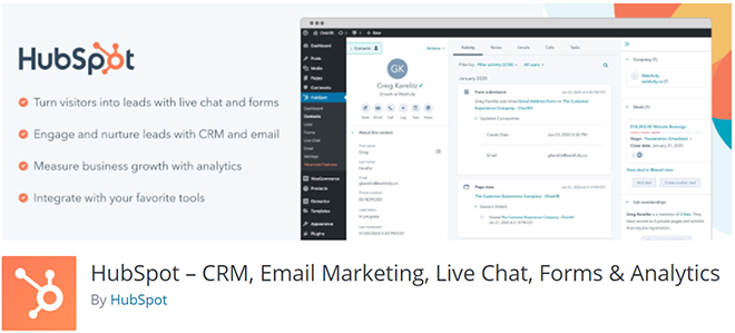 Plugin HubSpot CRM pour WordPress