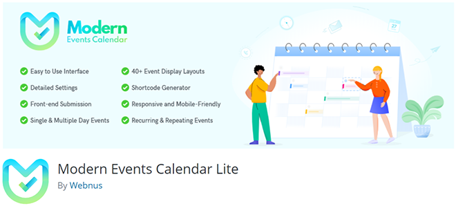 Modern Events Calendar لايت