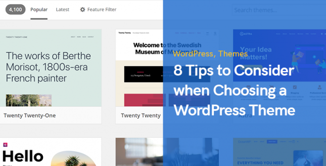 8 Tips to Consider when Choosing a WordPress Theme