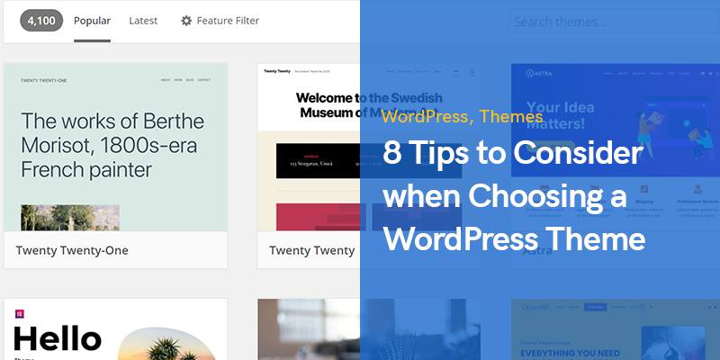 8 Tipps, die Sie bei der Auswahl eines WordPress-Themes beachten sollten 1