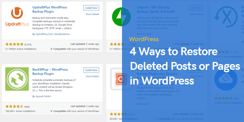 4 Ways to Restore Deleted Posts or Pages in WordPress