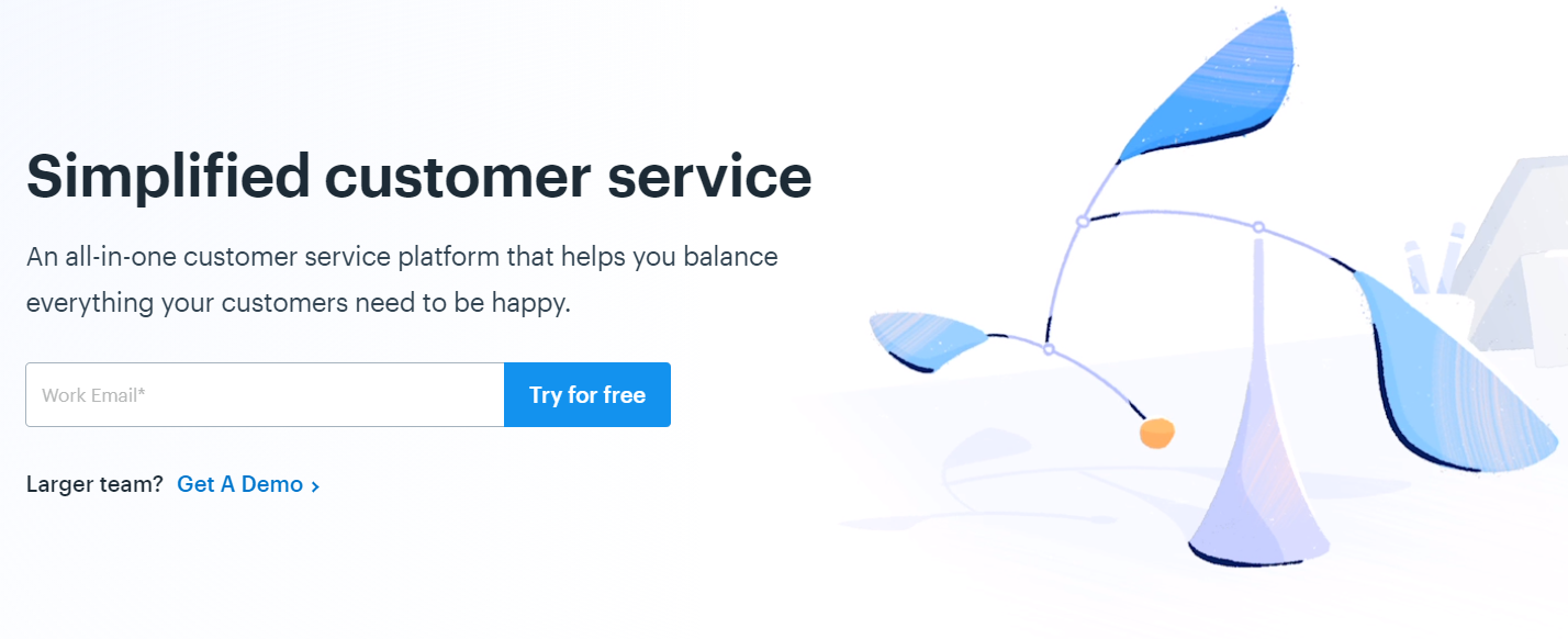 Página principal de la plataforma de atención al cliente de Help Scout
