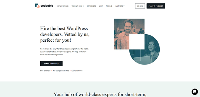 Embauchez les meilleurs développeurs WordPress indépendants - vérifiés par Codeable_ - www.codeable.io