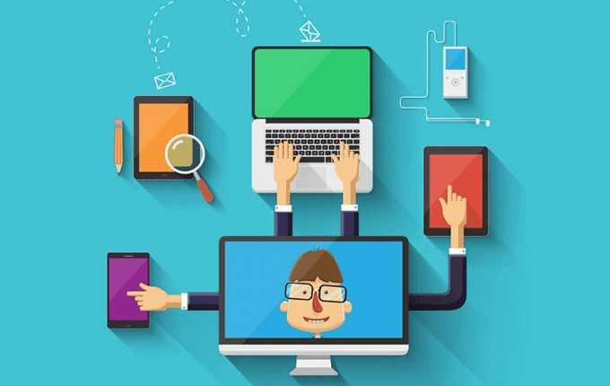 Illustration of website tools on multiple devices