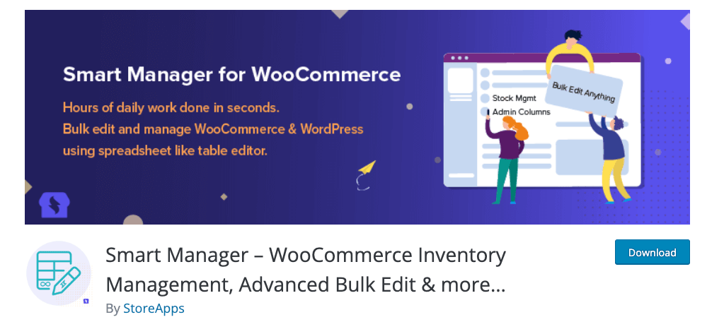 Smart Manager for WooCommerce plugin banner for inventory management and bulk editing