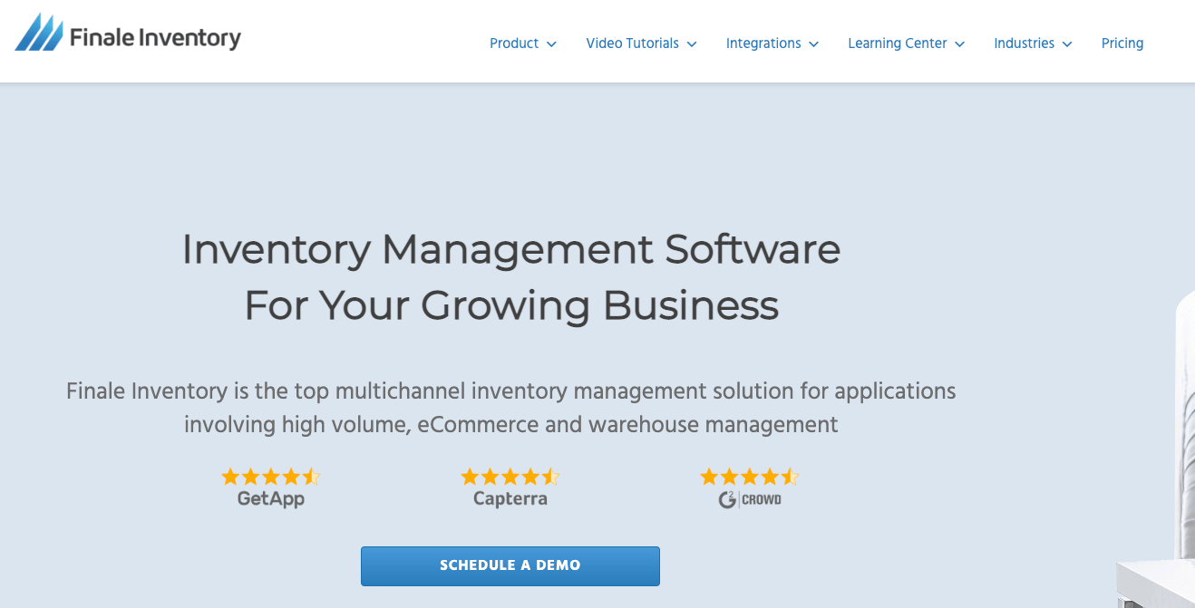 Finale Inventory homepage for multichannel inventory management software