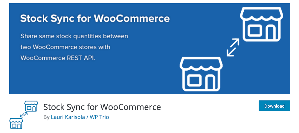 Stock Sync for WooCommerce plugin banner for sharing stock quantities between two stores