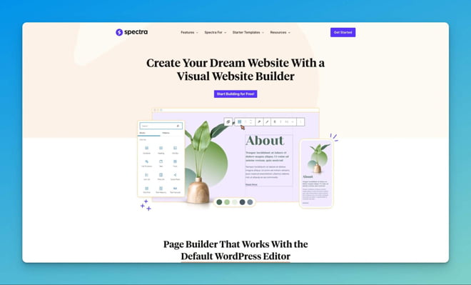 best page builders - Spectra