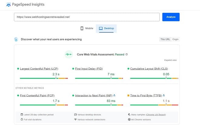 Use Google's PageSpeed Insights to check your website's performance