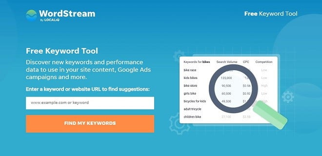 WordStream Free Keyword Tool vous aide à trouver des mots clés pertinents