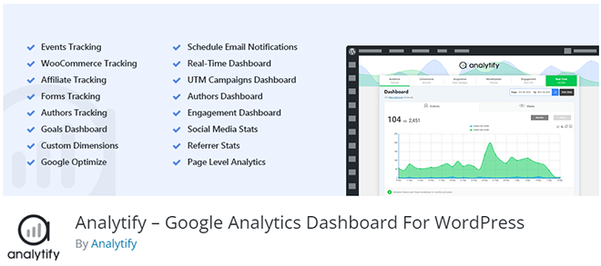 Plugin Analytify para el panel de control de Google Analytics en WordPress