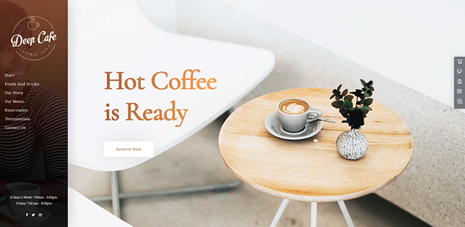 Deep coffee shop template