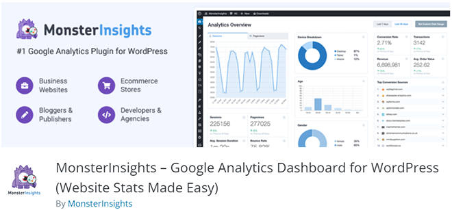 Plugin MonsterInsights para Google Analytics en WordPress