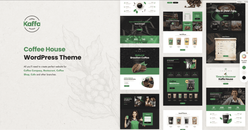 Coffee shop WordPress theme with WooCommerce de contacto