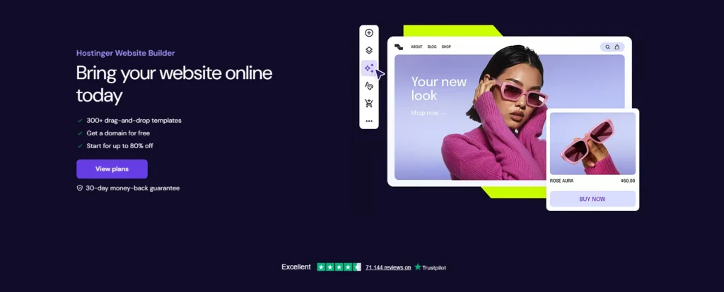 Hostinger Site Builder Homepage.