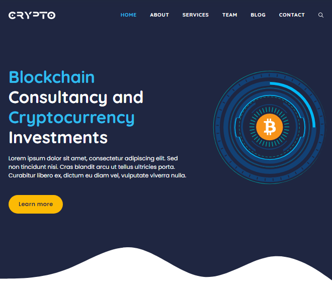 قالب ووردبريس مثالي لشركات الاستشارات في مجال تقنية البلوك تشين واستثمارات العملات الرقمية.