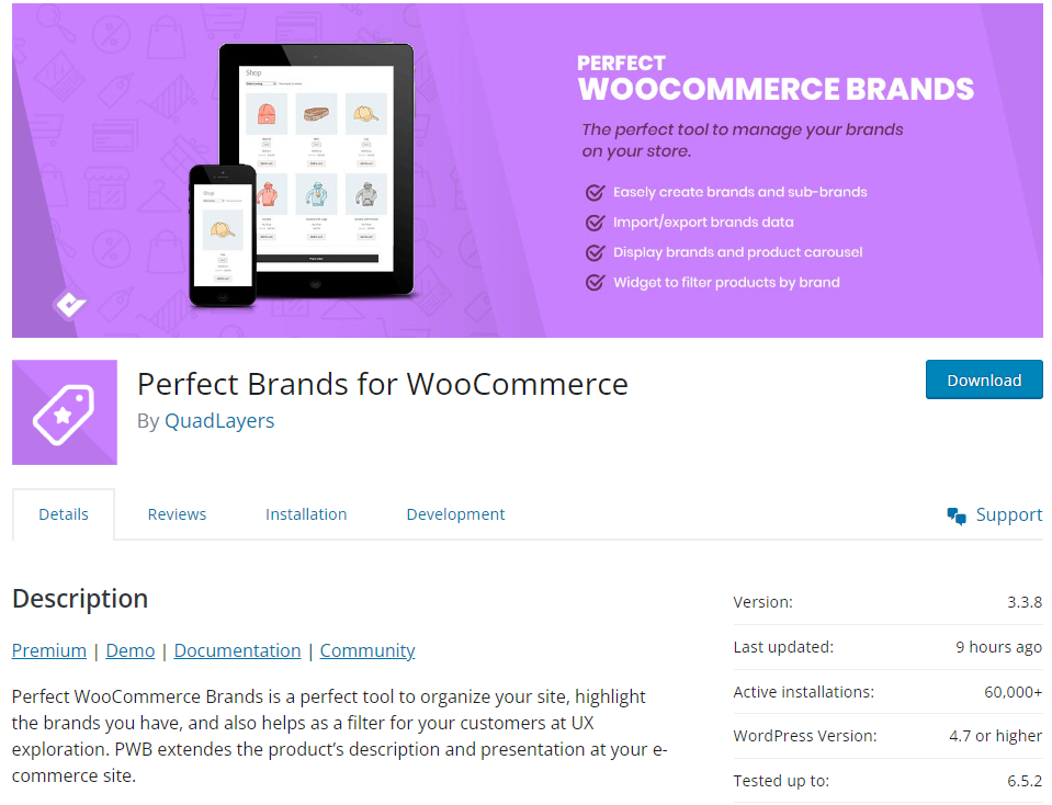 Perfect Brands for WooCommerce plugin