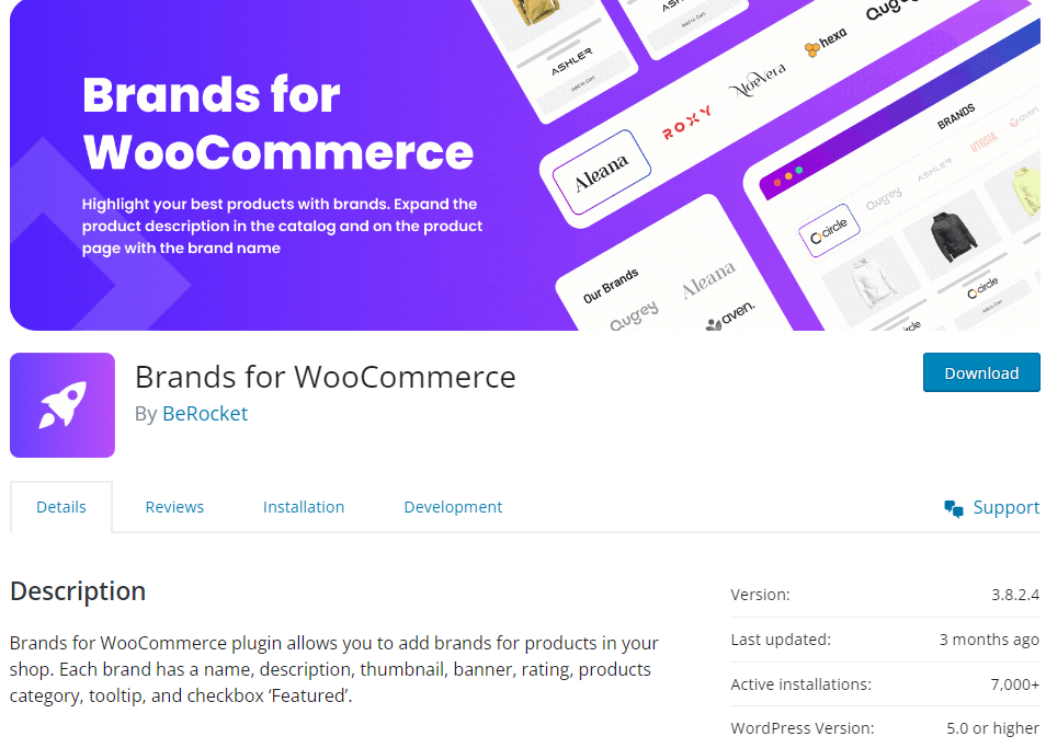 Brands for WooCommerce plugin