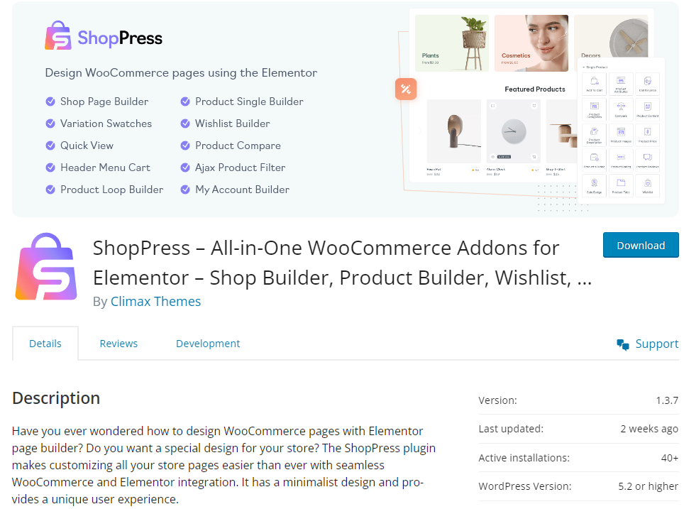 ShopPress brands feature for WooCommerce