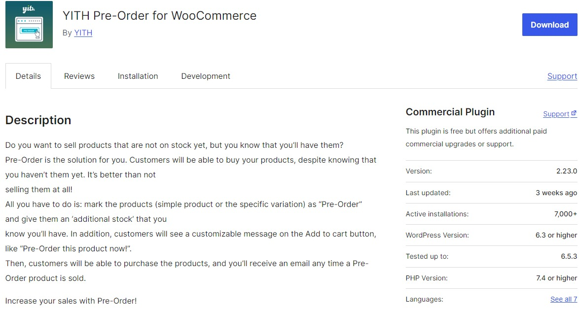 YITH Pre-Order for WooCommerce