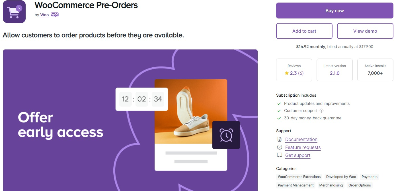 WooCommerce Pre-Orders official extension