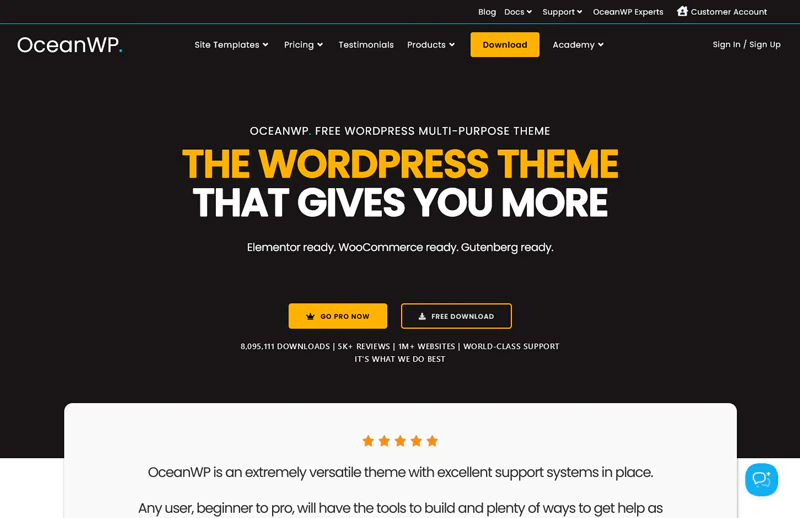 OceanWP - wordpress marketing themes