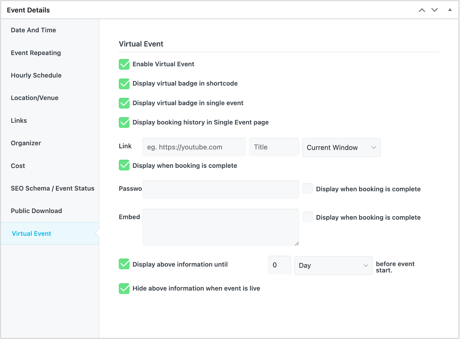 Virtual Events addon for Modern Events Calendar