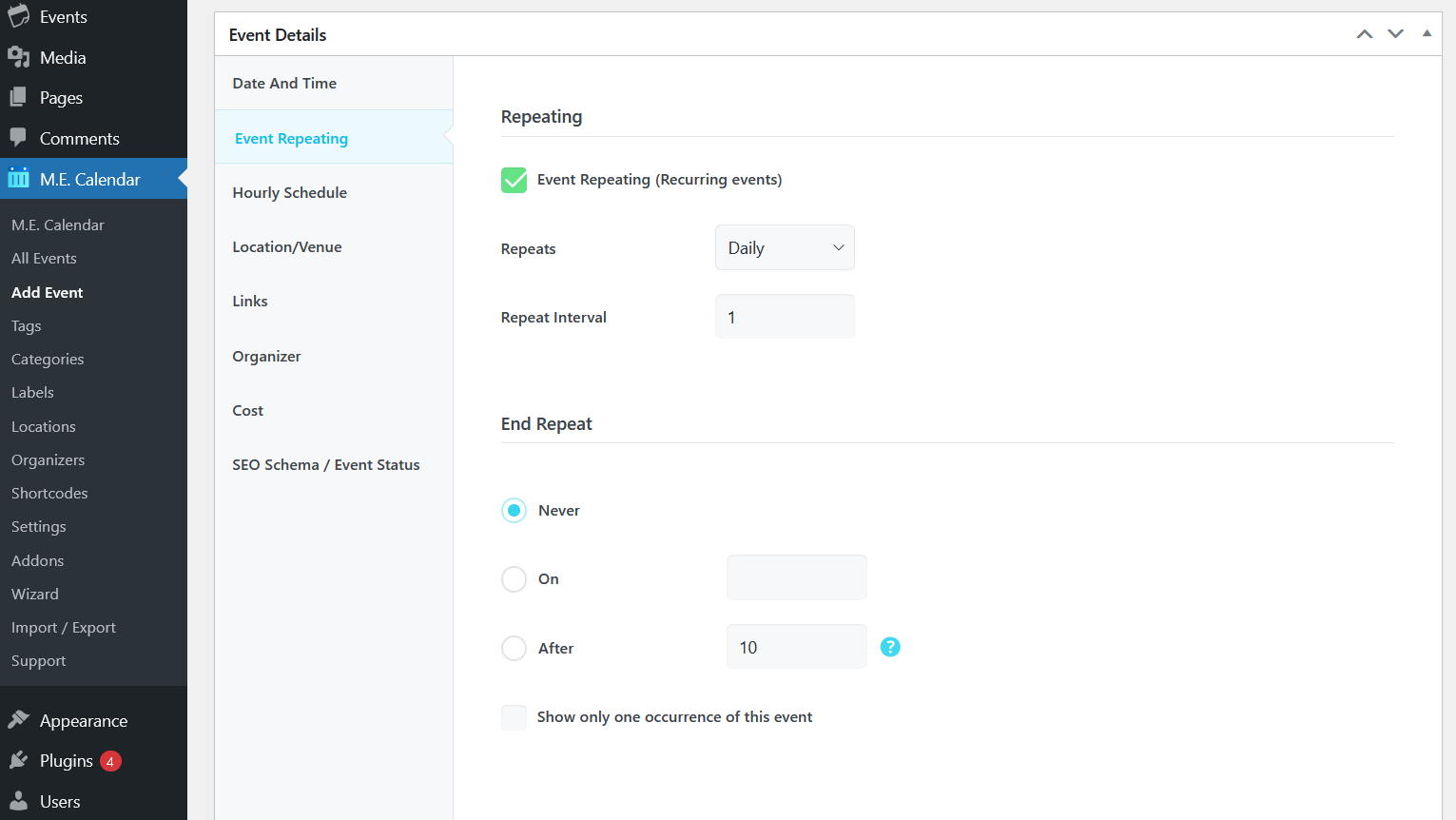 Easily set up course schedules