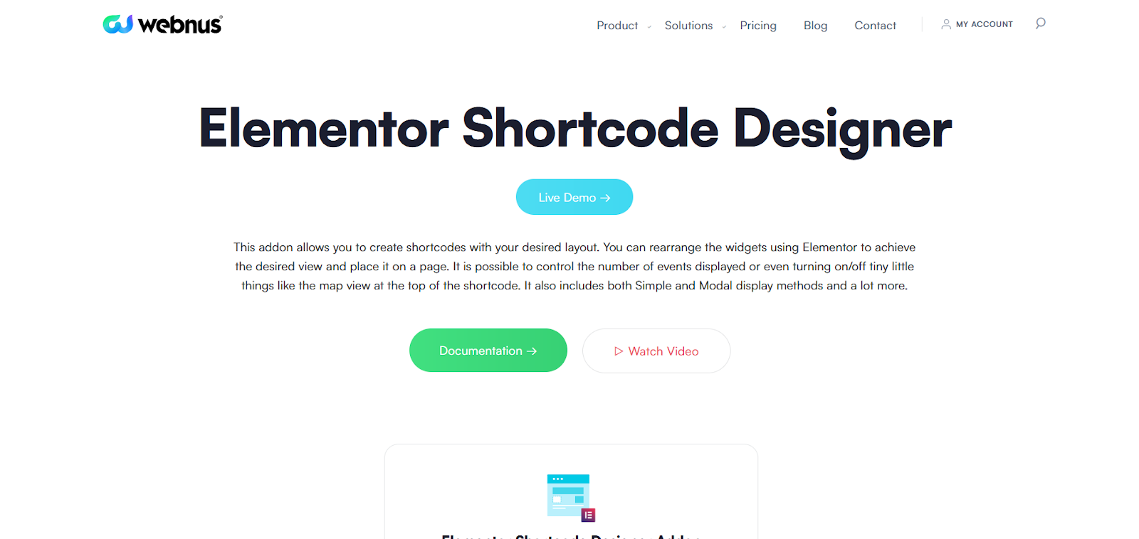 Elementor Shortcode Designer