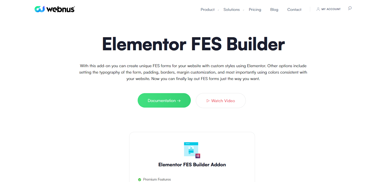 MEC Elementor FES Builder страница дополнения
