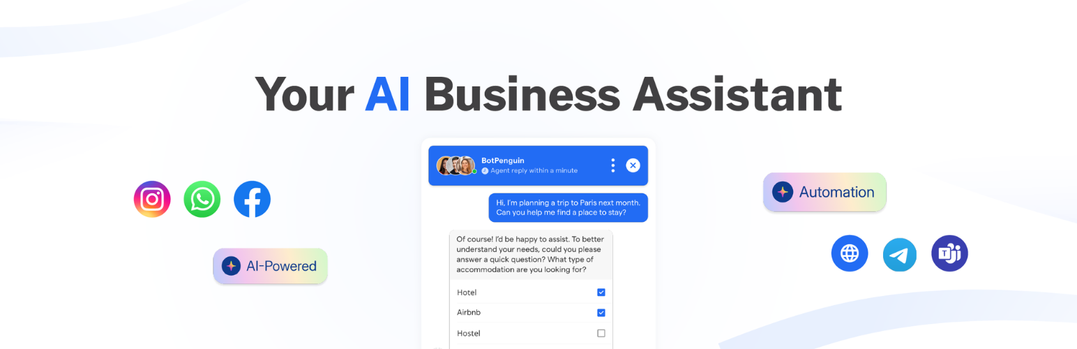 AI business assistant chatbot for social channels