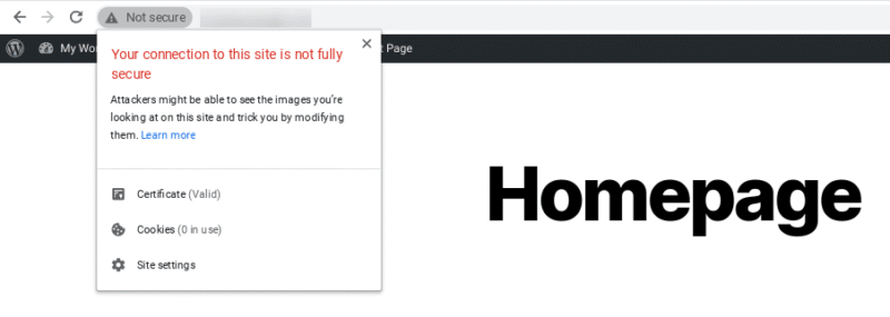 wordpress error - Mixed Content Warnings