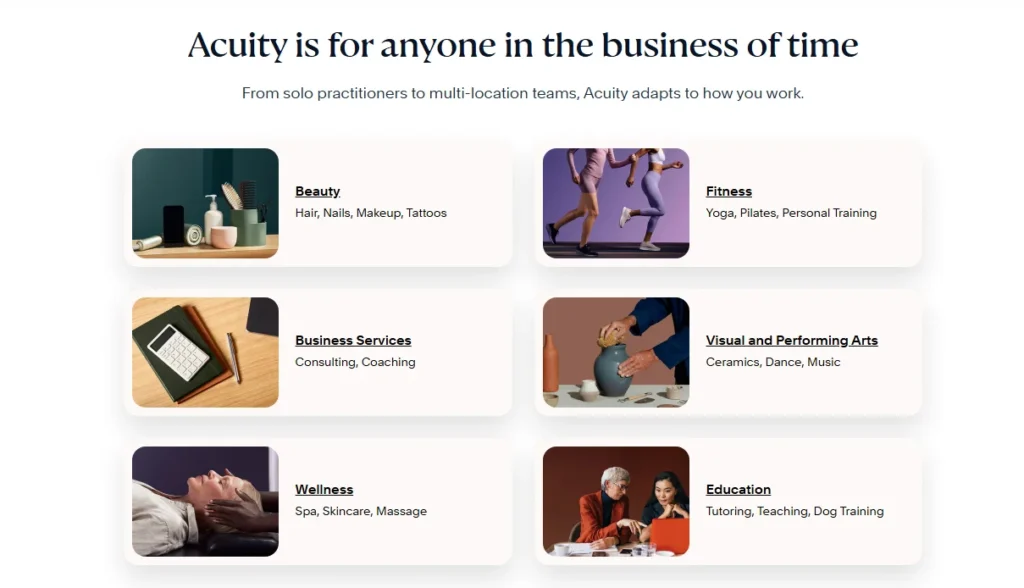 Acuity Scheduling appointment booking for service businesses