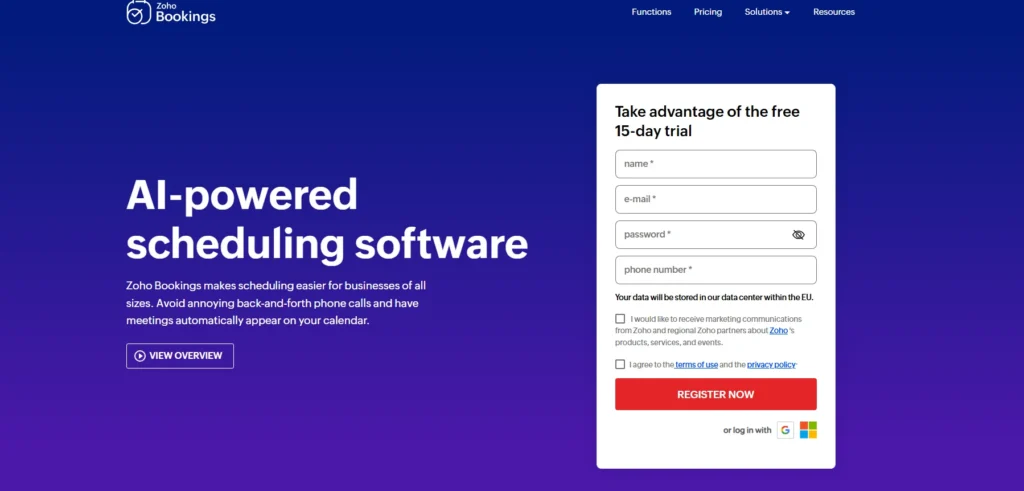 Zoho Bookings appointment scheduling software