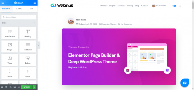 Edit with Elementor Preview | Elementor & Deep WordPress Theme