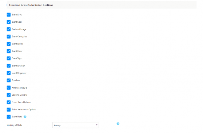 Frontend Event Submission Settings 2- Admin Area