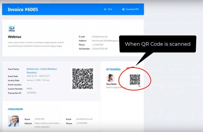 QR Code | Sell Events with Ticket & Invoice Addon