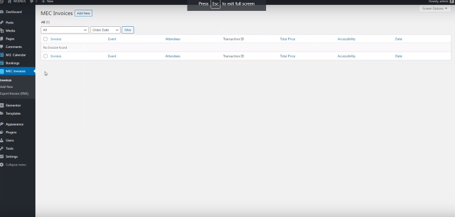 Empty Invoices List | Sell Events with Ticket & Invoice Addon Empty Invoices List | Sell Events with Ticket & Invoice Addon