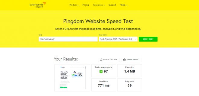 Pingdom Speed Test Tools | Speed Up WordPress
