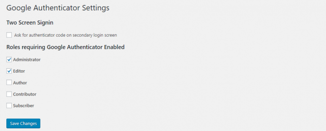 Google Authenticator Plugins Settings | Two-Factor Authentication For WordPress