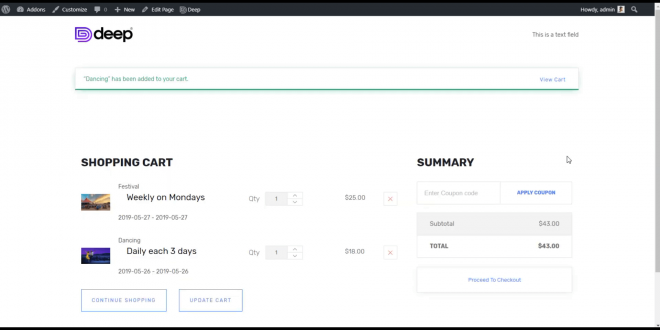 WooCommerce Cart | Modern Events Calendar