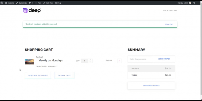 WooCommerce Cart | Modern Events Calendar